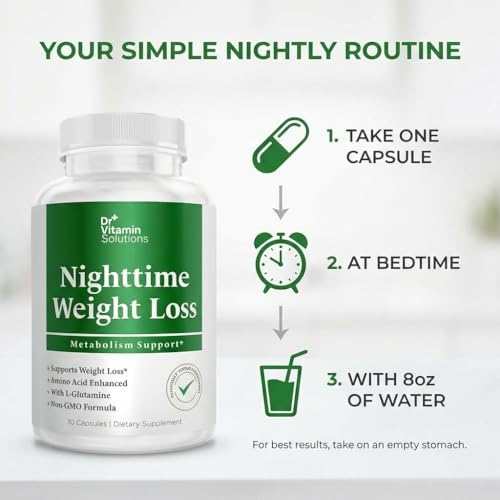 Nighttime Fat Burner for Women, Weight Loss & Appetite Suppressant, 30 Ct
