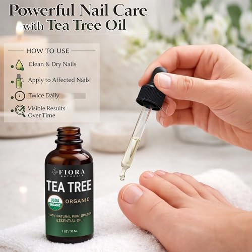 Fiora Naturals Tea Tree Oil, 100% Pure Organic Tea Tree Essential Oil 1 oz