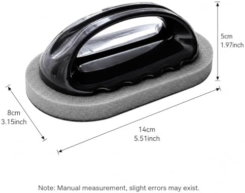 Black Magic Diamond Sponge Scrubber with Handle, Heavy Duty Stain & Rust Remover for Pots, Bowls, Utensils, Pans, Kitchen & Bathroom Cleaning,1 Pack