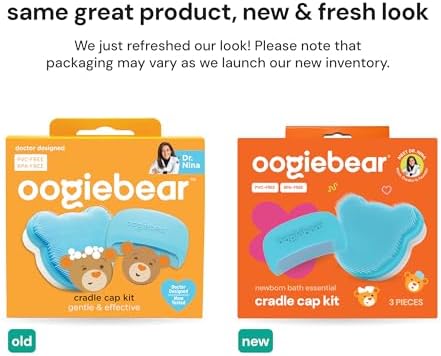 oogiebear Cradle Cap Brush Kit for Babies, 3 Piece Gentle Scalp Care Set