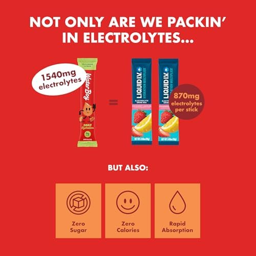 WaterBoy Daily Hydration, Strawberry Lemonade, Sugar Free Electrolytes 15ct