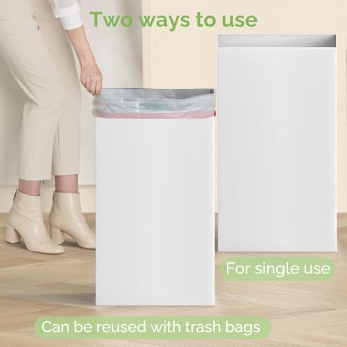 Magicheap 13 Gallon Disposable Trash Cans for Parties, 4 Pack, White