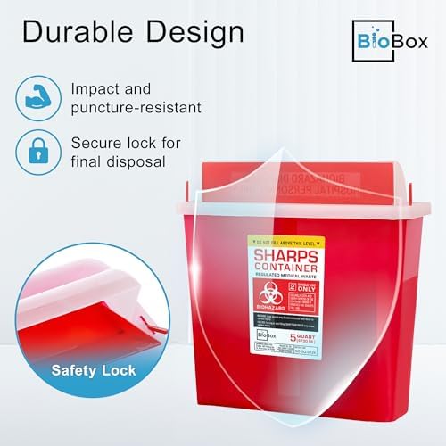 Sharps Container - Large Sharps Containers for Home Use, Needle Disposal