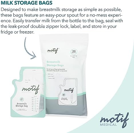 Motif Medical Breastmilk Storage Bags, 100 Count