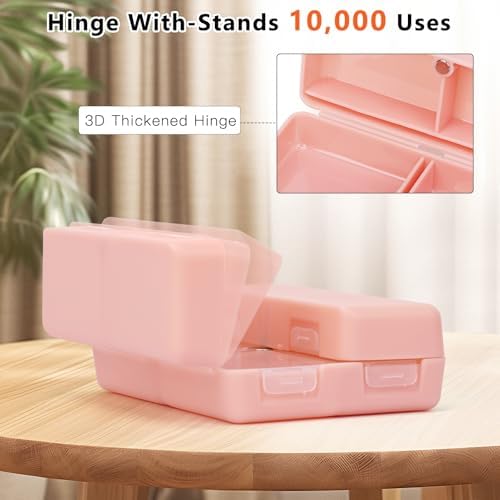 FYY Travel Pill Organizer, 7 Compartments Small Pill Box Medicine Case-Pink
