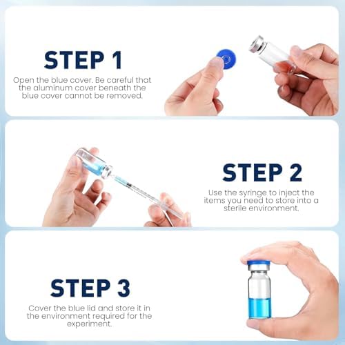 FURWEY 5ML Sterile Vials, Glass Empty Vials for Injection, 12 Pack