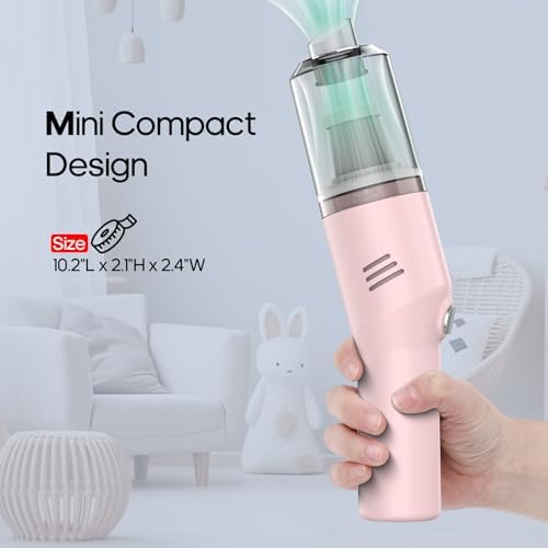 Mini Handheld Vacuum for Home&Car, Cordless Portable Rechargeable Pink
