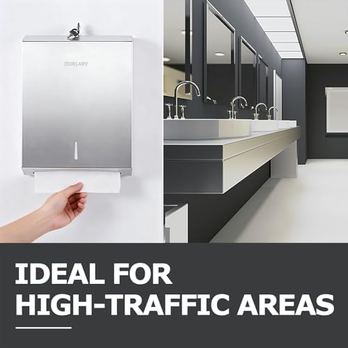 Gorlary Commercial Paper Towel Dispenser Wall Mount, Silver