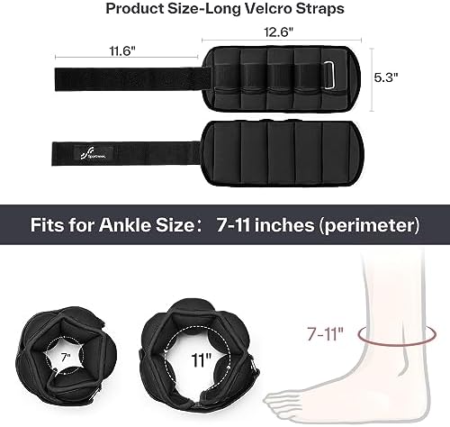 Sportneer Adjustable Ankle Weights, 2-7 lb per Pair, Removable Weights