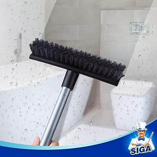 MR.SIGA Floor Scrub Brush with Long Handle for Cleaning Cleaning Bathroom