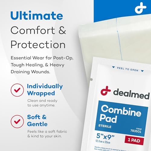 Dealmed Abdominal Combine Pads - Sterile Non Adherent 5 x 9 in - 20 Count