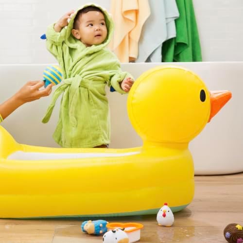 Munchkin Duck Inflatable Baby Bathtub, White Hot Heat Alert