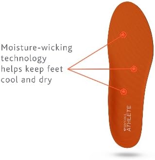 SOF SOLE ATHLETE Performance Men's Insoles - PU Foam & Gel Inserts - Heel-to-Toe Cushioning, Support, & Moisture Control, - Lightweight Comfort & Stability - Ideal for Runners, Walkers, Athletes