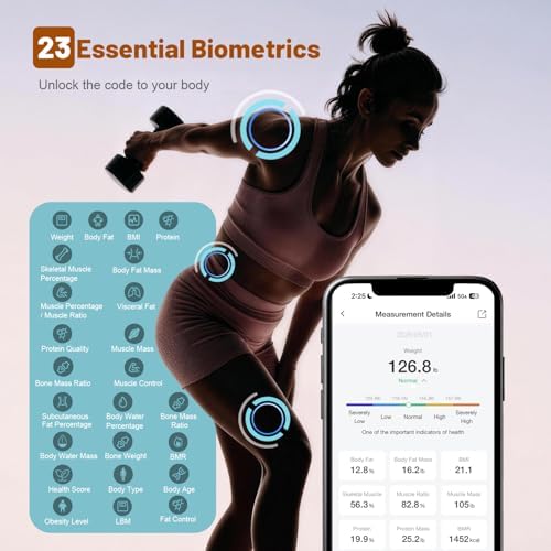 Smart Scale for Body Weight: BMI & Body Fat, 23 Metrics,5.8" Large Display