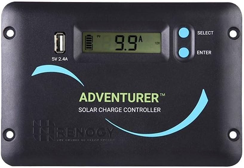 Renogy Wanderer 10A PWM Solar Charge Controller 12/24V for Solar Panels