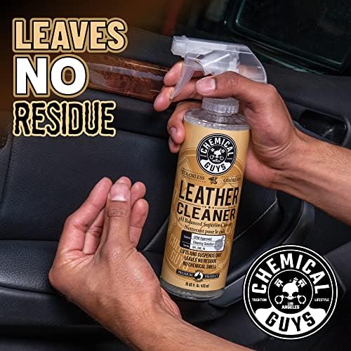 Chemical Guys, Colorless & Odorless Leather Cleaner, Car Interiors, 16 oz