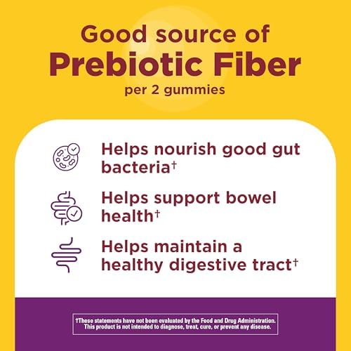 Nature Made Probiotic + Prebiotic Fiber Gummies, 50 Gummies