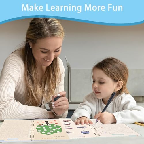 AALGO Handwriting Book Practice for Kids,Reusable Grooved Handwriting Books