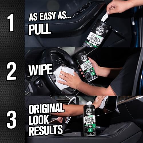 Chemical Guys, Total Interior New Car Smell Cleaner & Protect Wipes, 2 Pack