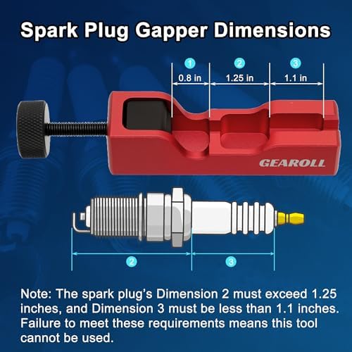 Spark Plug Gap Tool with 32 Blade Steel Feeler Gauge, Spark Plug Gapping Tool for Most 10mm 12mm 14mm 16mm Thread Spark Plugs, Red