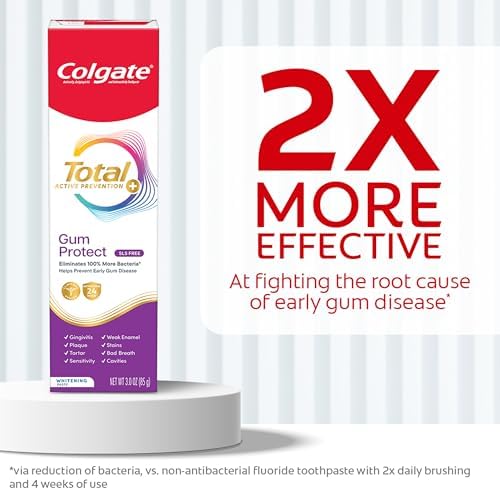 Colgate Total Gum Protect Whitening Toothpaste, SLS Free, 3 Pack, 3 oz