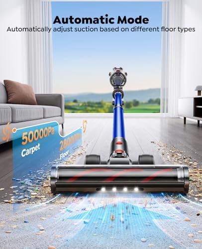 Dual-Battery Cordless Vacuum Cleaner 130 Mins(Eco) 50KPa 600W, Stick Vacuum