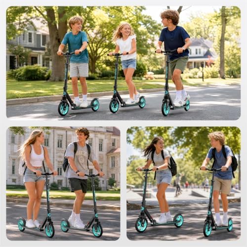 WAYPLUS Kick Scooter for Ages 6+,Kid,Teens & Adults.8 Big Wheels,240lb