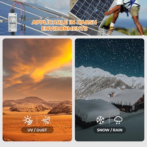 Solar Panel Disconnect Switch 1000V 60A PV Disconnect Switch Outdoor Miniature Circuit Breaker IP65 for Solar PV Homes Battery (1000V 60 Amp)