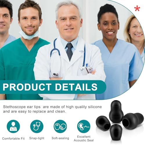 Stethoscope Ear Tips Replacement for Littmann Stethoscopes, Small/Medium