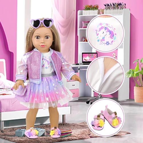 ZQDOLL American 18 Inch Doll Makeup Accessories and Clothes Set (No Dolls)