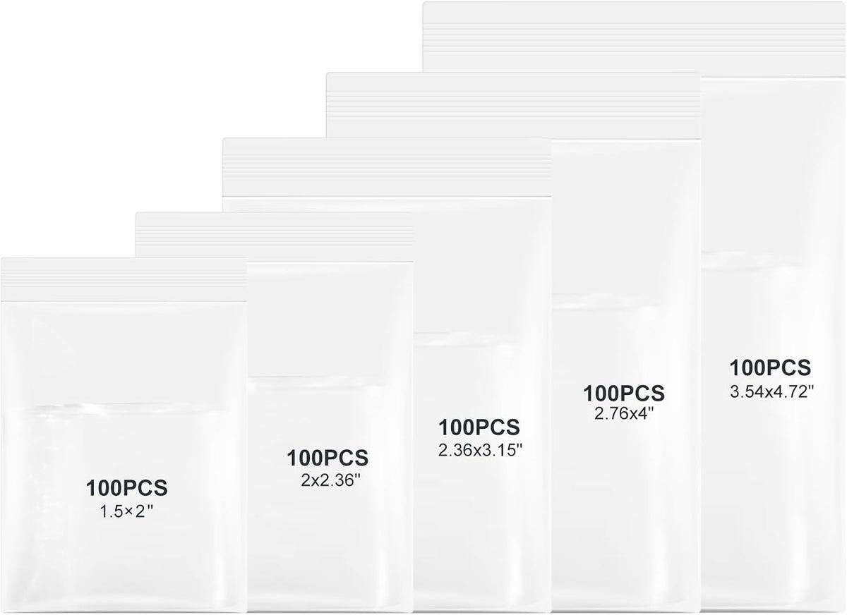 WEGOUP 120 PCS Small Plastic Bags for Jewelry, 2" x 2.76" 2.4 Mil Thick