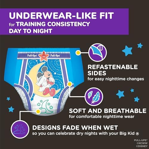 Pull-Ups Boys' Night-Time Potty Training Pants, Size 4T-5T, 52 Count