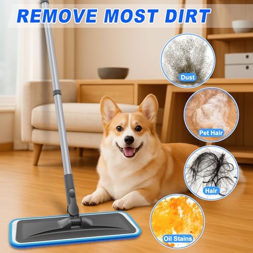 BPAWA Microfiber Mops for Floor Cleaning: Flat Mop for Hardwood Tile Wood