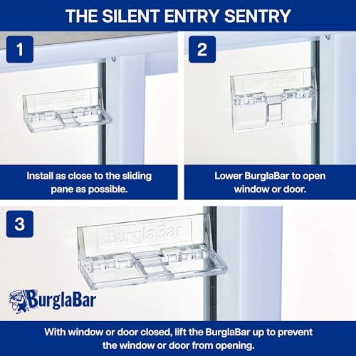 Burglabar 2 Pack Additional Security for Sliding Patio Doors and Sliding Glass Windows.
