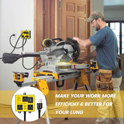 Automatic Vacuum Switch, Ortis Vacuum Switch for More Power Tools, Delay Vacuum On/Off to Prevent Circuit Overload and Tripping, Keep Your Workplace Cleaner, Better for Your Lung