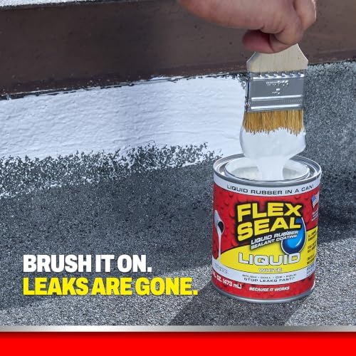 Flex Seal Liquid Rubber Sealant Coating, Waterproof, White, 16 oz