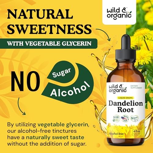 Wild & Organic Dandelion Root Extract Drops - Liver Cleanse Detox - 4 oz