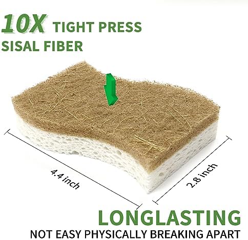 9 Pack Biodegradable Natural Kitchen Sponge Dish Sponges