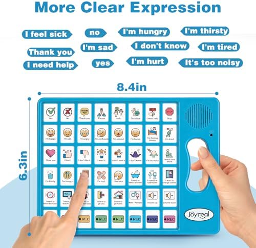 Joyreal AAC Device for Autism, Non Verbal Communication Tools for Speech Therapy & Stroke Rehab. Communication Tablet, Autism Talking Aids with 8 Programmable Buttons & Adjustable Volume