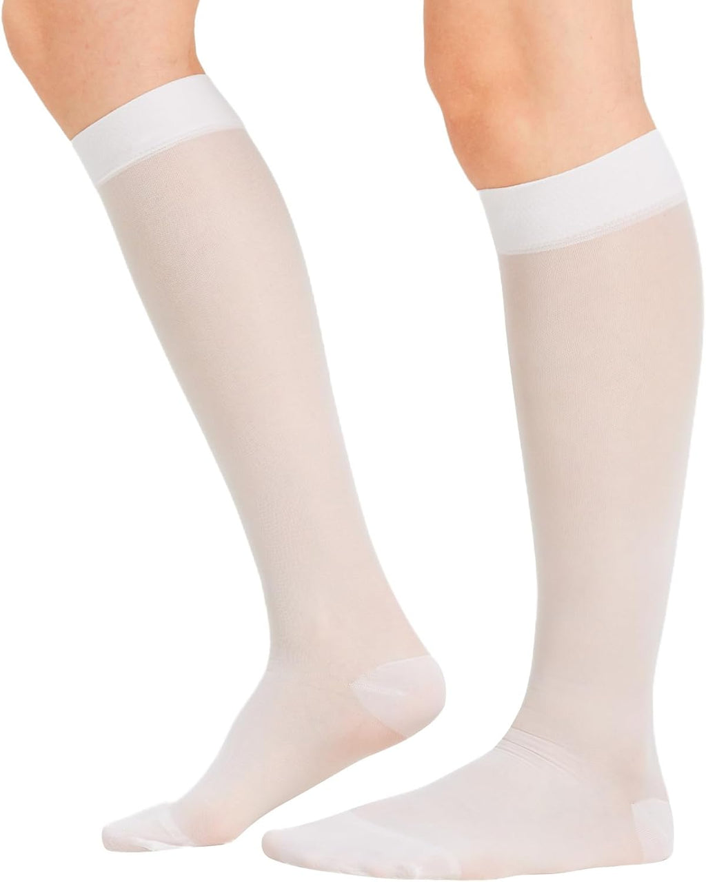 BSERA 2 Pairs Sheer Compression Socks for Women 15-20 mmHg Knee High