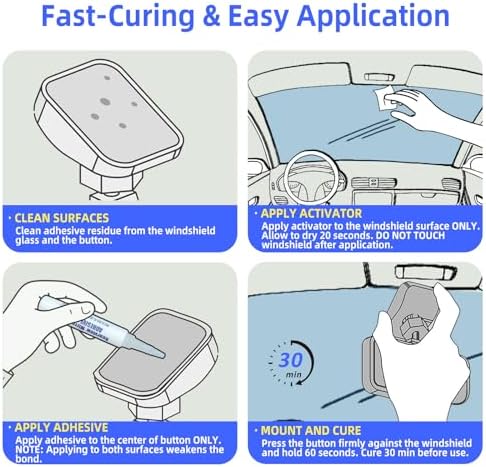 LOCBONDSO Strong Hold Rearview Mirror Adhesive Repair Kit