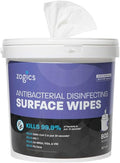 Zogics Antibacterial Disinfecting Wipes with Bucket, 800 Count