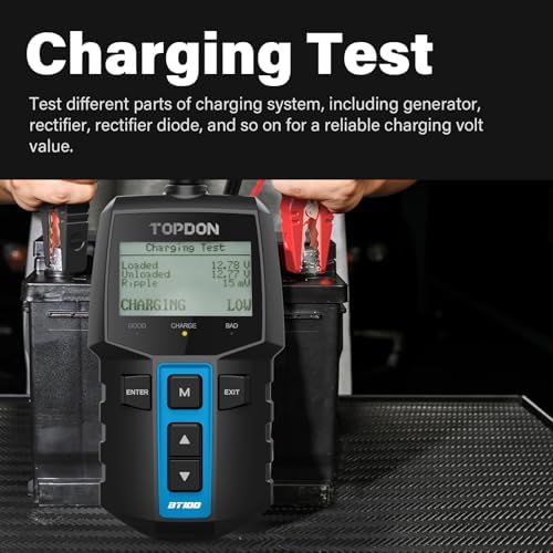 TOPDON BT100 12V Car Battery Tester, Automotive Battery Load Tester