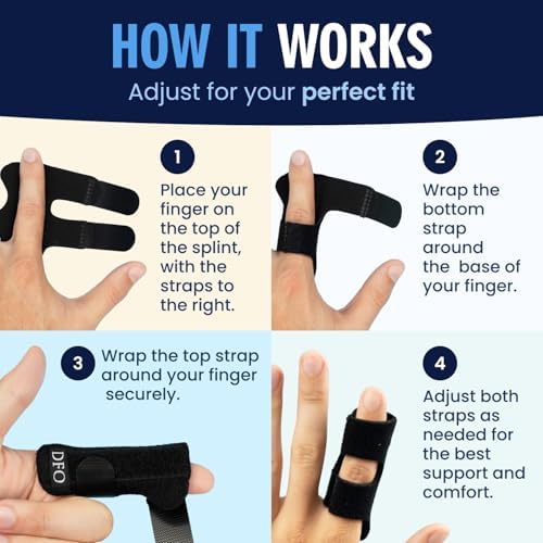 Dr. Frederick's Padded Trigger Finger Splint, Adjustable, Regular Fit, 2 ct