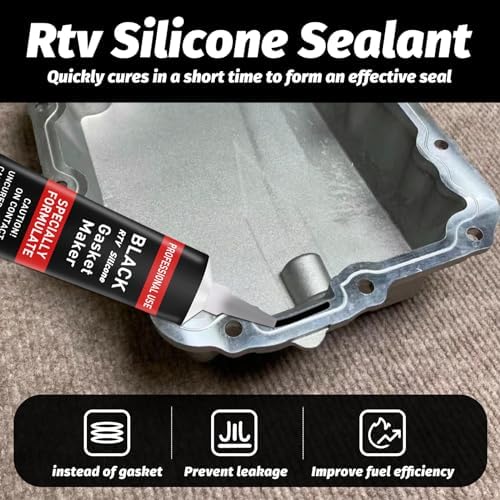 1DFAUL RTV Silicone Gasket Maker, High Temp Silicone Resist Oil, Black,170g