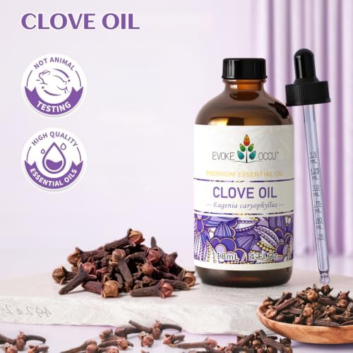 EVOKE OCCU Clove Essential Oil for Teeth and Gums, Skin, Aromatherapy