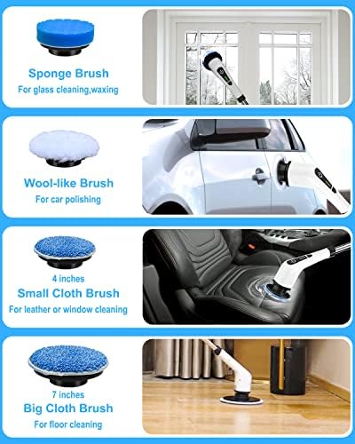 Electric Spin Scrubber, Bathroom Shower Cleaning Brush with Long Handle