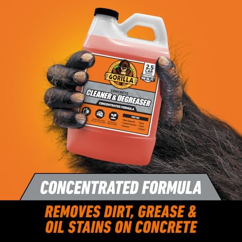 GORILLA Concrete Cleaner and Degreaser, Heavy Duty Concentrated, 64 Fl Oz
