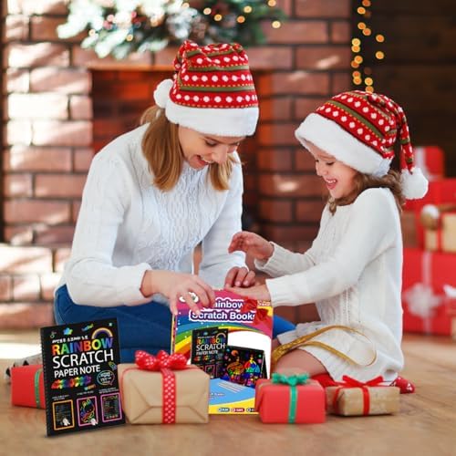 ZMLM Scratch Paper Art-Crafts Gift: 2 Pack Rainbow Notebooks Supplies Toys