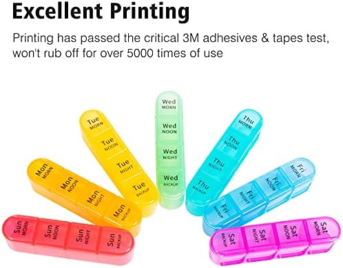 Daviky Pill Organizer 4 Times a Day, Pill Box 7 Day, Large Weekly Pill Case